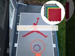 Dalles de sol sportives emboîtables 340x340mm en polypropylène antidérapant