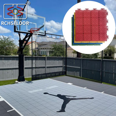 Planchers de terrain de badminton en PP T-RGS Carreaux d'entrelacement de terrain de basket-ball