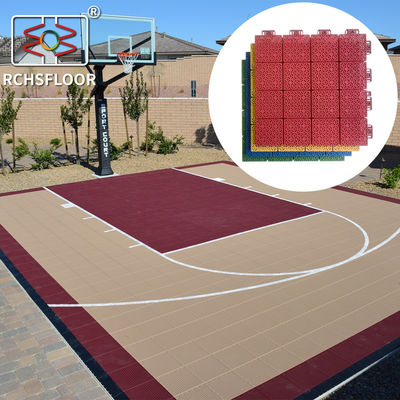 Plancher de terrain de basket-ball en PP 414g/pièce Carreaux de terrain extérieur