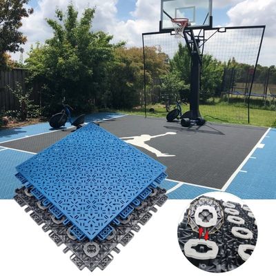 Pp portable enroulé pickleball cour de basket-ball tapis de sol de sport en plein air carreaux