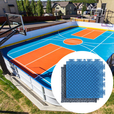Salles de sport en caoutchouc en PVC intérieur, tapis de plancher de sport, tapis d'entrelacement pour un terrain de basket en plein air