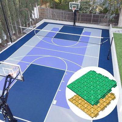 Éco-friendly résistant aux UV PP Sports Carreaux de sol résistant au glissement facile d'installation